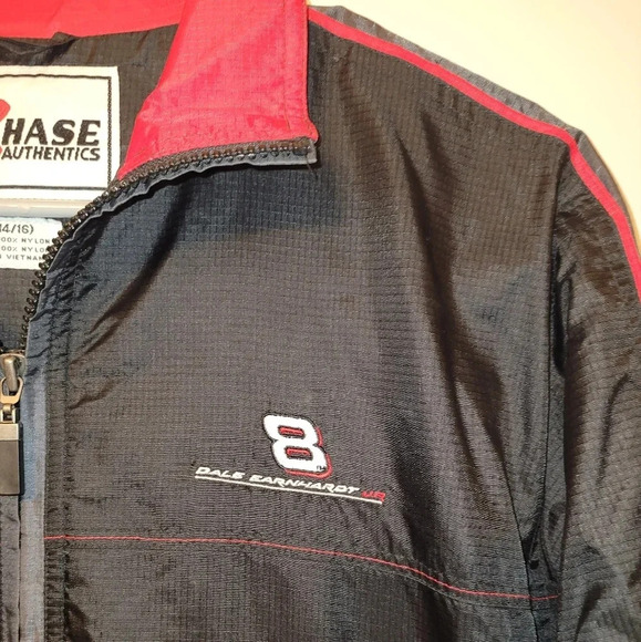 Dale Earnhardt Jr #8 Chase Authentics Jacket size youth L(14/16) black and red - Picture 3 of 8